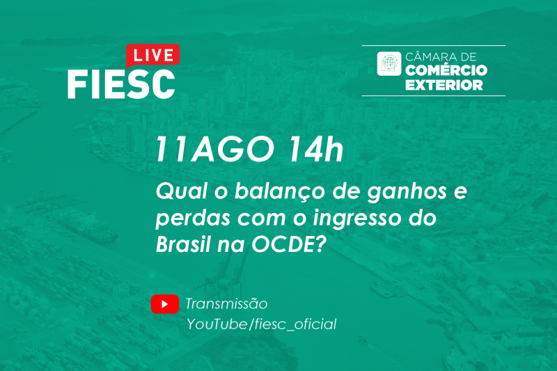 Efeitos positivos e negativos do ingresso do Brasil na OCDE são tema de live nesta terça (11)