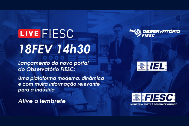 Agende-se: Em live nesta quinta, FIESC lança novo portal do Observatório