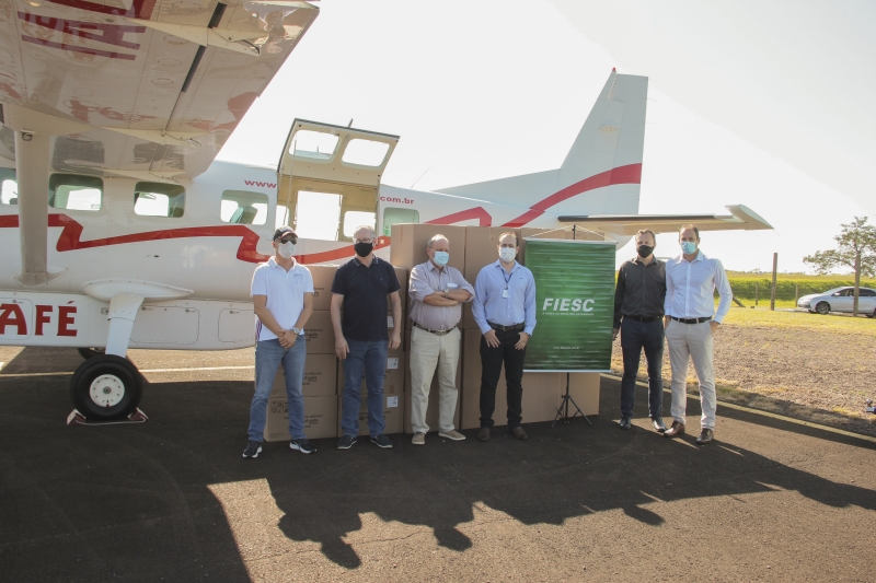 Transporte aéreo foi articulado pelo Confedesa da FIESC (foto Ivan Ansolin)