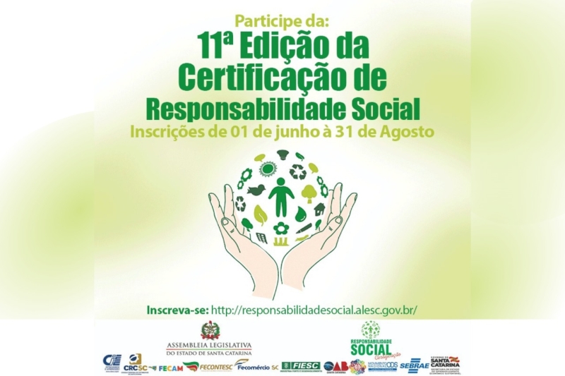 Certificação de Responsabilidade Social da ALESC está com as inscrições abertas