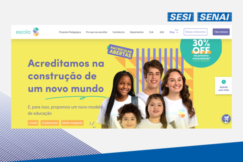 Escola S ganha novo site com ênfase no ensino moderno que a rede oferece 