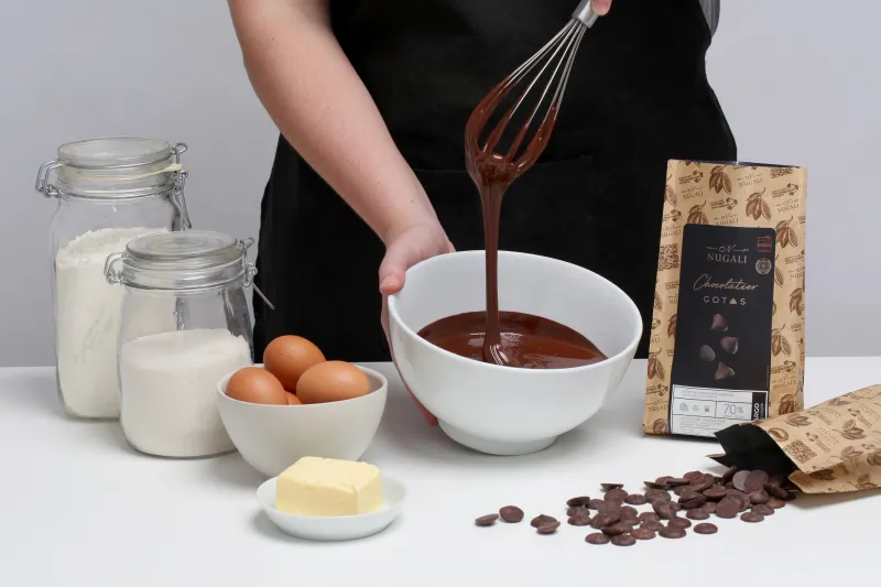 Nova linha facilita o uso de chocolates nobres em receitas de confeitaria, como bolos, cookies e brownies (foto: divulgação)