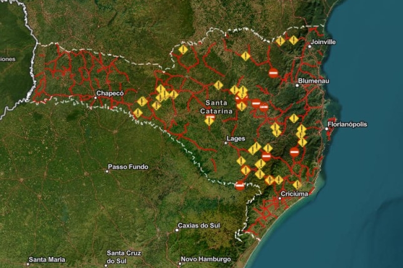 Mapa digital mostra a situação das rodovias estaduais em tempo real 