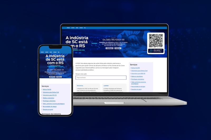 FIESC cria página na internet para amplificar ações de ajuda ao RS