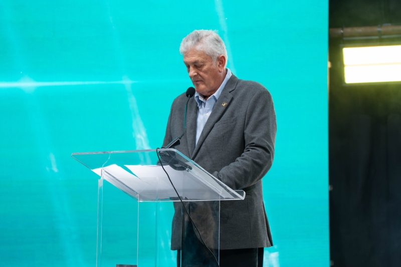 Vice-presidente Regional Oeste da FIESC, Waldemar Antônio Schmitz, ressaltou o papel estratégico do associativismo patronal. Foto: Hito filmes/Sinduscon Oeste