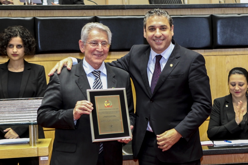 Presidente da FIESC, Glauco José Côrte, e o deputado Mario Marcondes (foto: Heraldo Carnieri)